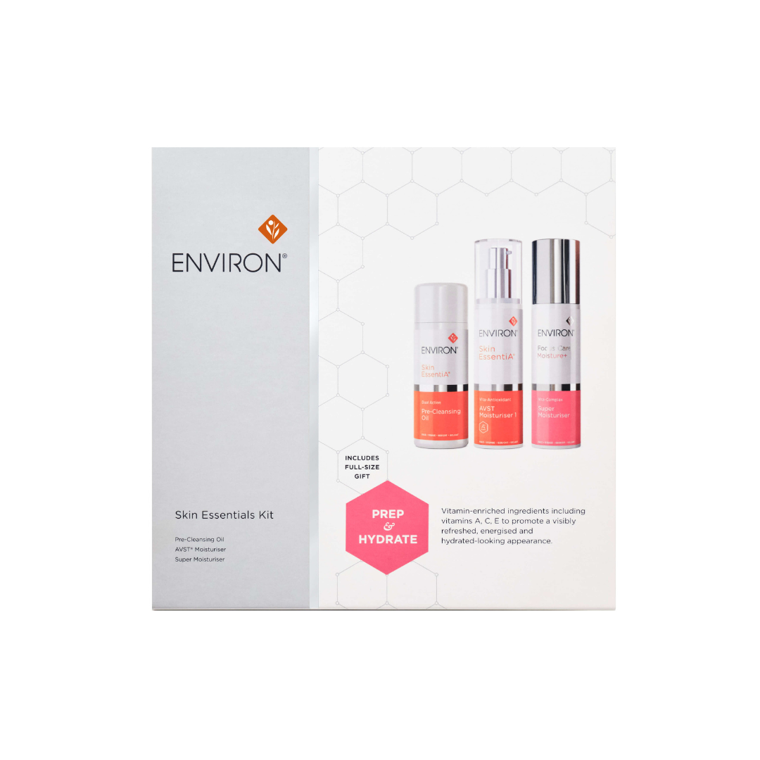 Environ Prep & Hydrate Skin Essentials Kit (Pre Cleansing Oil, AVST, Super Moisturiser)